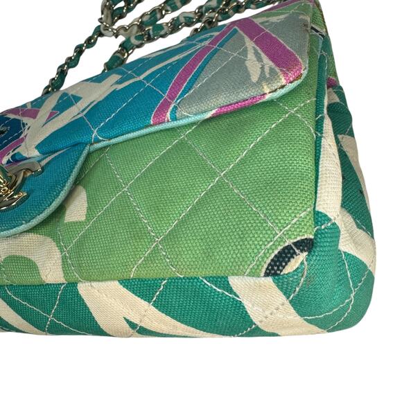 Chanel Eiffel Tower Flap Bag Vintage Paris Shoulder Purse CC Rare Quilted Canvas - Picture 16 of 16